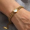 304 Stainless Steel & Natural Shell Link Bracelets WG3EE75-01-3