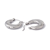 Non-Tarnish 304 Stainless Steel Croissant Hoop Earrings for Women EJEW-G314-06P-2