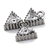 304 Stainless Steel Cubic Zirconia Pendants STAS-R141-04P-01-2