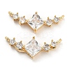 Brass Pave Clear Cubic Zirconia Pendants X-KK-Q789-09G-1