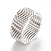 Non-Tarnish 304 Stainless Steel Finger Rings X-MAK-R010-18mm-1