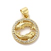 Zodiac Theme Brass Micro Pave Cubic Zirconia Pendants KK-M273-05B-G-1
