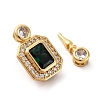 Brass Micro Pave Cubic Zirconia Box Clasps KK-P291-32G-2