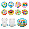 DIY Diamond Painting Rainbow Theme Cup Mat Kits DIAM-TAC0001-02-2