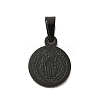 Flat Round with San Benito & Word 304 Stainless Steel Charms STAS-I036-03B-01-1