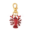 Crayfish Glass Seed Beads Pendant Decorations HJEW-MZ00352-01-1