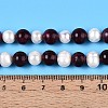 Dyed Natural Garnet Round & Natural Cultured Freshwater Pearl Grooved Potato Beads Strands PEAR-N019-12-5