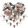 80Pcs 4 Colors Cross Wooden Pendants DIY-NB0007-52-5