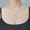 Non-Tarnish 201 Stainless Steel Hollow Sun Pendant Necklace NJEW-OY002-28-2