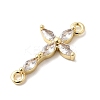 Brass Pave Clear Cubic Zirconia Connector Charms KK-H529-39C-G-2