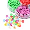 1302Pcs 7 Colors Flat Round Handmade Polymer Clay Beads CLAY-CJ0001-72-4