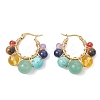 Mixed Stone Round Hoop Earrings EJEW-TA00783-2