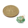 Natural & Synthetic Mixed Gemstone Faceted Flower Pendants PALLOY-JF02157-3