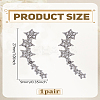 1Pair 925 Sterling Silver Clear Cubic Zirconia Star Stud Earrings EJEW-LP0012-18-2
