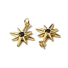 Rack Plating Brass Micro Pave Cubic Zirconia Pendants KK-P235-02G-2