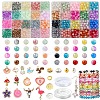 2 Sets 2 Styles DIY Alloy Enamel Pendants & Glass Beads Stretch Bracelets Making Kits DIY-YW0011-85-1