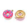 304 Stainless Steel Enamel Pendants STAS-T068-04B-2