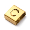 Ion Plating(IP) 304 Stainless Steel Square Slide Charms STAS-L132-16C-G-2