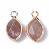 Natural Strawberry Quartz Pendants G-S359-014C-2