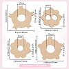 4 Sets Flower Wooden Wick Holder Kit WOOD-DR0001-03B-2