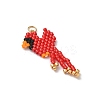 Glass Seed Beaded Bird Pendants PALLOY-MZ00920-01-3