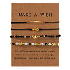 Faux Pearl & Brass & Glass Braided Bead Bracelet Sets WG4426-15-1