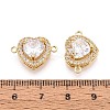 Brass Pave Clear Cubic Zirconia Connector Charms KK-N284-23G-3