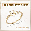 1Pc Brass Micro Pave Clear Cubic Zirconia Open Cuff Rings for Women RJEW-LP0002-37H-2