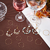 160Pcs 4 Style Brass Wine Glass Charm Rings KK-SP0001-33G-4