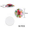 50Pcs Flower Printed Glass Cabochons sgGGLA-SZ0001-18-2