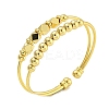 Rack Plating Brass Bangles Double Layer Cuff Bangles for Women BJEW-B106-08G-1