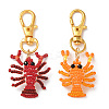 2Pcs Crayfish Glass Seed Beads Pendant Decorations HJEW-MZ00352-1