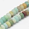 Frosted Rondelle Natural Flower Amazonite Beads Strands G-K094-8x5mm-B-1