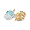 304 Stainless Steel Enamel Pendants STAS-P410-40B-02-2