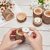 6Pcs 3 Styles Wood Candle Holders AJEW-GA0007-56-3