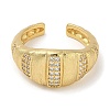Rack Plating Brass Micro Pave Cubic Zirconia Cuff Finger Rings for Women RJEW-C114-12A-G-2