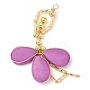 Handmade Electroplated Synthetic Non-magnetic Hematite & Glass Big Pendants PALLOY-JF02960-3