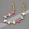 Alloy with CCB Plastic Round Heart Beaded Necklaces for Women FS-WG06F83-01-1
