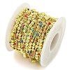 Brass Enamel Round Beaded Link Chain CHC-G022-07G-16-3
