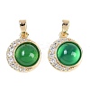 Natural Green Onyx Agate(Dyed & Heated) Pendants KK-U043-53G-02-1