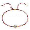 Adjustable Glass Seed Bead Slider Bracelets for Women VT9382-27-1