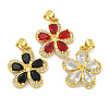 Rack Plating Brass Micro Pave Cubic Zirconia Pendants KK-G513-93G-1