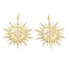 Sun Rack Plating Brass Micro Pave Clear Cubic Zirconia Pendants KK-NH0001-06B-G-1