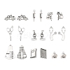 36Pcs 9 Styles Tibetan Style Alloy Pendants TIBE-FP0001-03-4