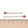 Ion Plating(IP) 316 Surgical Stainless Steel Curb Chain Extender with Natural  Dyed Jade Round Charm STAS-A097-01G-15-3