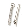 Rack Plating Brass Micro Pave Clear Cubic Zirconia Pendants KK-Q804-23P-2