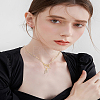 1Pc 304 Stainless Steel Chain & Brass Micro Pave Cubic Zirconia Letter Pendant Necklaces NJEW-LP0001-36F-G-4