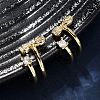 Brass Micro Pave Clear Cubic Zirconia Cuff Earrings LS-EJEW-D328-02G-02-2