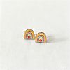 Back to School Printed Wood Stud Earrings for Women WGA6698-02-1