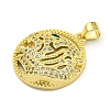 Brass Micro Pave Cubic Zirconia Pendants KK-K354-08D-G-2